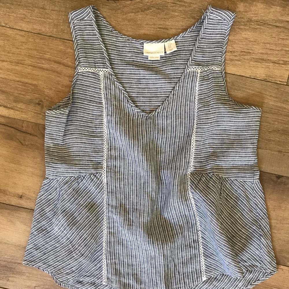 Cynthia Rowley 100% linen top size m